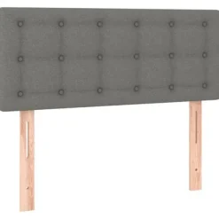 Maison Exclusive - Sengebund med lameller og madras Mørkegrå 90x190 cm Stof