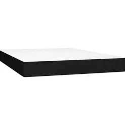 Maison Exclusive - Sengebund med lameller og madras Sort 140x190 cm Stof