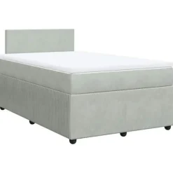 Maison Exclusive - Sengebund med lameller og grålig madras 120x190cm velour