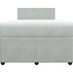 Maison Exclusive - Sengebund med lameller og grålig madras 120x190cm velour