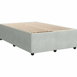 Maison Exclusive - Sengebund med lameller og grålig madras 120x190cm velour