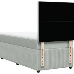 Maison Exclusive - Sengebund med lameller og madras Lys grå 100x200cm Velour