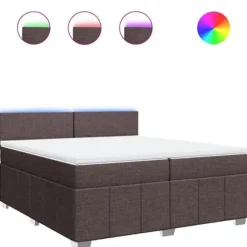 Maison Exclusive - Sengebund med lameller og madras Mørkebrun 200x200 cm