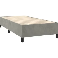 Maison Exclusive - Sengebund med lameller og madras Lys grå 80x200 cm Velvet
