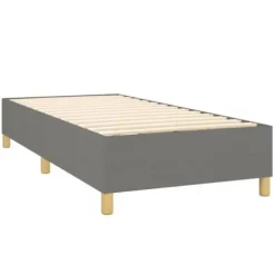 Maison Exclusive - Sengebund med lameller og mørkegrå madras 100x200cm Stof