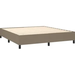 Maison Exclusive - Sengebund med lameller madras LED Taupe 180x200 cm Stof