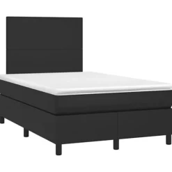 Maison Exclusive - Sengebund med lameller og madras samt LED Sort 120x200 cm