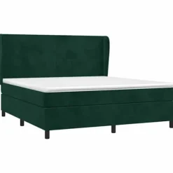 Maison Exclusive - Sengebund med lameller og mørkegrøn madras 180x200cm Velour