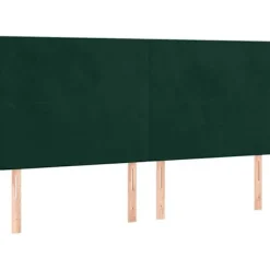 Maison Exclusive - Sengebund med lameller og mørkegrøn madras 180x200cm Velour