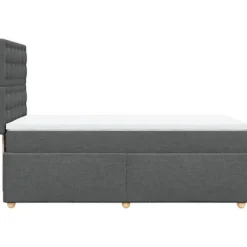 Maison Exclusive - Sengebund med lameller og madras Mørkegrå 90x190 cm Stof