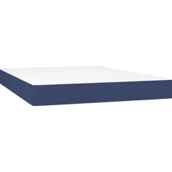 Maison Exclusive - Sengebund med lameller og madras Blå 140x190 cm Stof