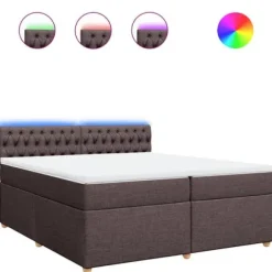 Maison Exclusive - Sengebund med lameller og madras Mørkebrun 200x200 cm
