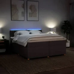 Maison Exclusive - Sengebund med lameller og madras Mørkebrun 200x200 cm