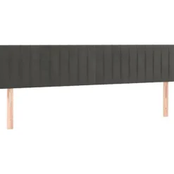 Maison Exclusive - Sengebund med lameller og mørkegrå madras 160x200cm Velvet