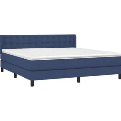 Maison Exclusive - Sengebund med lameller og madras Blå 180x200 cm Tøj