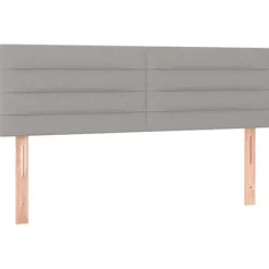 Maison Exclusive - Sengebund med lameller og madras Lys grå 140x200cm Stof