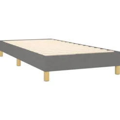Maison Exclusive - Sengebund med lameller og madras samt LED Mørkegrå 90x190cm