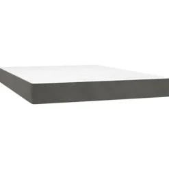 Maison Exclusive - Sengebund med lameller og LED-madras Mørkegrå 140x200 cm