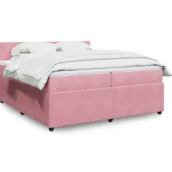 Maison Exclusive - Sengebund med lameller og Rose madras 200x200 cm fløjl