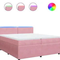 Maison Exclusive - Sengebund med lameller og Rose madras 200x200 cm fløjl