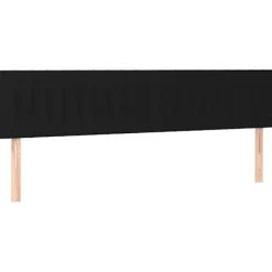 Maison Exclusive - Sengebund med lameller og madras sort 200x200 cm stof