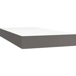 Maison Exclusive - Sengebund med lameller madras LED Grå 100x200 cm Kunstlæder