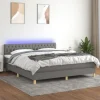 Maison Exclusive - Sengebund med lameller og madras samt LED Grå mørk 180x200 cm