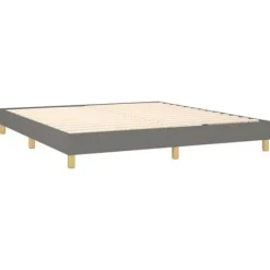 Maison Exclusive - Sengebund med lameller og madras samt LED Grå mørk 180x200 cm