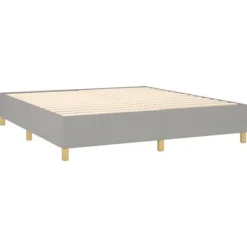 Maison Exclusive - Sengebund med lameller og madras Grå lys 180x200cm Stof