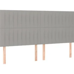 Maison Exclusive - Sengebund med lameller og madras Grå lys 180x200cm Stof