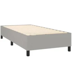 Maison Exclusive - Sengebund med lameller og madras samt LED Lys Lys Grå 90x200cm