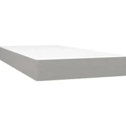 Maison Exclusive - Sengebund med lameller og madras samt LED Lys Lys Grå 90x200cm