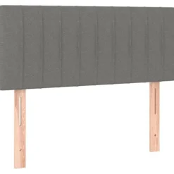 Maison Exclusive - Sengebund med lameller og mørkegrå madras 80x200 cm Stof