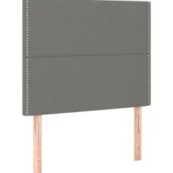 Maison Exclusive - Sengebund med lameller og madras Mørkegrå 90x190 cm Stof
