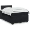 Maison Exclusive - Sengebund med lameller og madras Sort 120x200 cm Velour
