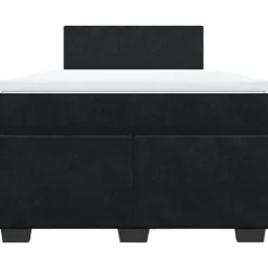 Maison Exclusive - Sengebund med lameller og madras Sort 120x200 cm Velour