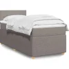 Maison Exclusive - Sengebunde med lameller og madras Taupe 80x200 cm Stof