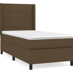 Maison Exclusive - Sengebund med lameller og madras Mørkebrun 90x190 cm