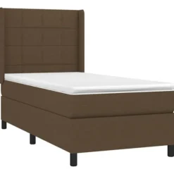 Maison Exclusive - Sengebund med lameller og madras Mørkebrun 90x190 cm