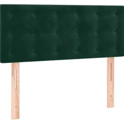 Maison Exclusive - Sengeramme med lameller og mørkegrøjt madras 90x190 cm
