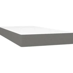 Maison Exclusive - Sengeramme med lameller og madras Mørkegrå 200x200cm Stof