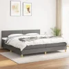 Maison Exclusive - Sengeramme med lameller og madras Mørkegrå 200x200cm Stof
