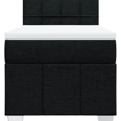 Maison Exclusive - Sengesofa med lamelbund og madras Sort 80x200 cm Stof