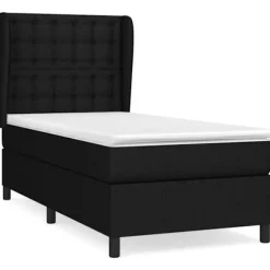 Maison Exclusive - Sengesofa med lamelbund og madras Sort 80x200 cm Stof