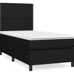 Maison Exclusive - Sengesofa med lamelbund og madras Sort 80x200 cm Stof