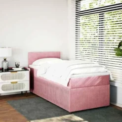 Maison Exclusive - Sengestel med lameller og Rose madras 90x200 cm Velour
