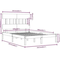 Maison Exclusive - Sengestel uden madras hvid 160x200 cm massivt træ