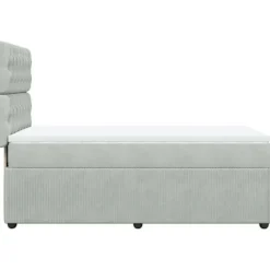 Maison Exclusive - Sengestel med lameller og madras i lys grå 90x190 cm Velour