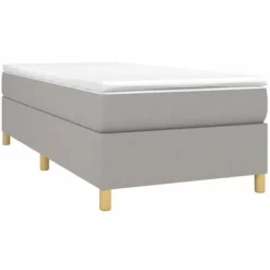 Maison Exclusive - Sengestel med lysegrå fjedre 100x200 cm stof ljusgrått