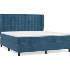 Maison Exclusive - Sengestel med lameller og mørkeblå madras 160x200cm Velours